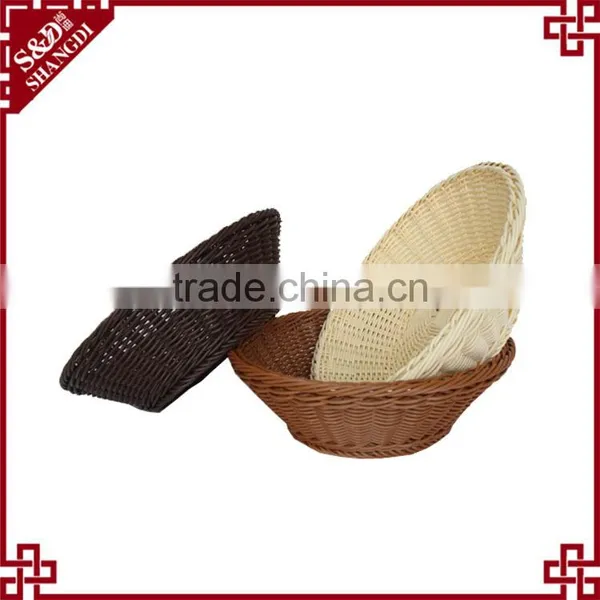 PE Rattan Handmade Woven Customized Supermarket Kitchen Storage Bread Basket photo-2