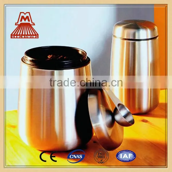 STAINLESS STEEL HOME COFFEE CANISTER /FOOD STORAGE CONTAINER WITH MAGNET LID AND SCOOP photo-5