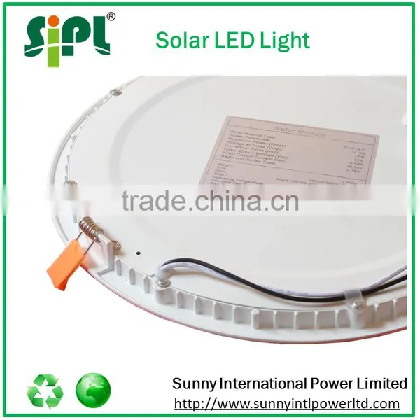 Green Energy Solar Panel With Battery Powered Radar Sensor Light Flat Led Panel Recessed Light photo-4