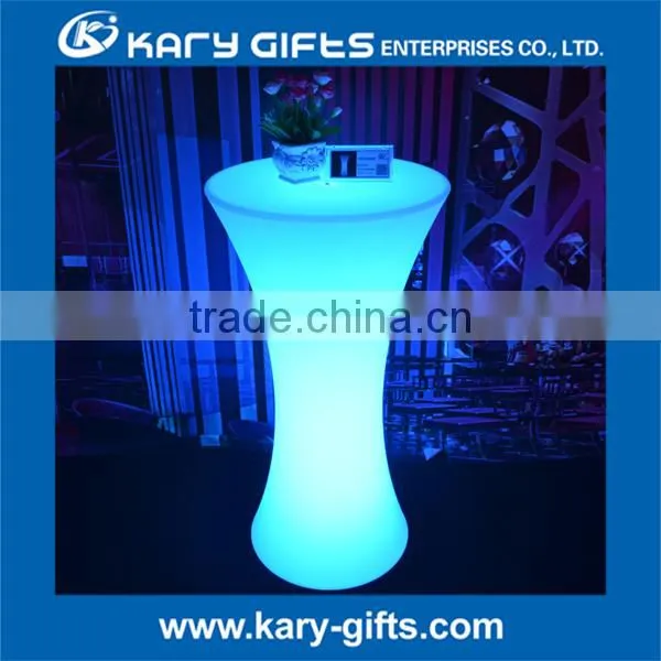 Home Furniture Round Shape Pe Plastic Led Poker Dining Table Designs Set photo-2