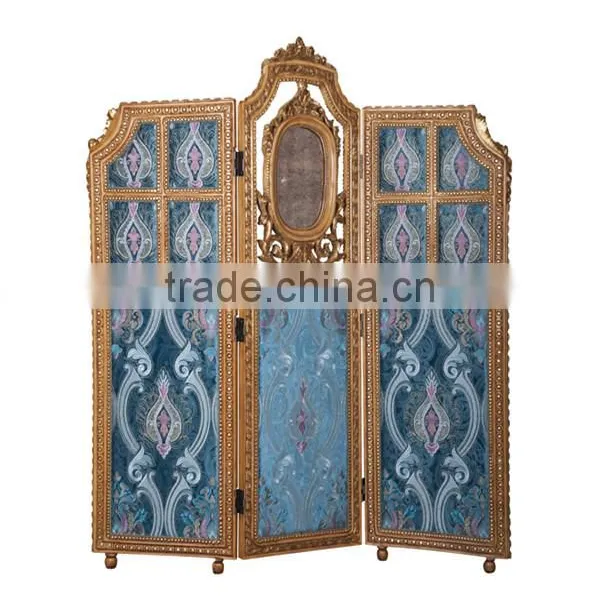 Antique Wooden Curio Floor Screens, Luxury Gold Painting Decorative Folding Screen, Classical Furniture Wood Carved Screen photo-5