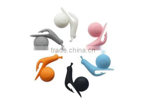 Funny FDA Food Grade Snail Shape Clip Silicone Tea Cup Tea Bag Holder/Glass Cup Markers in Stock photo-6