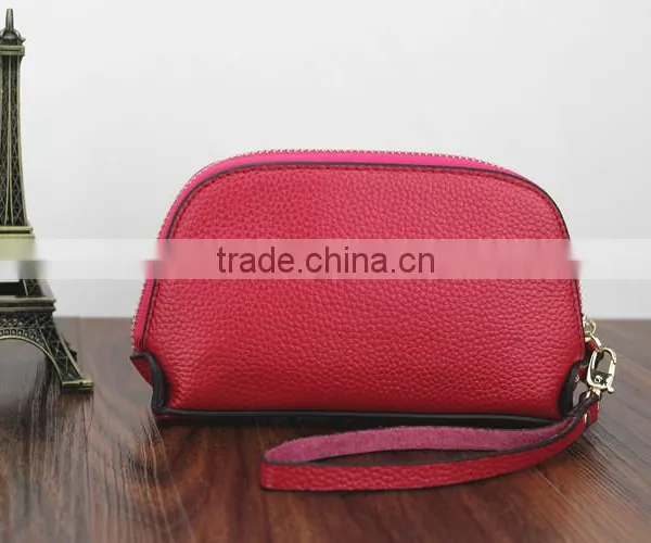 First Genuine Leather Bow Leather Purse Makeup Cosmetic Bag Shell photo-6