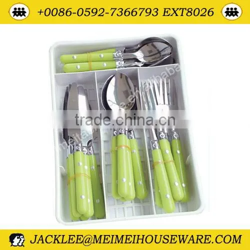 Stainless steel 16pcs flatware with pvc tray