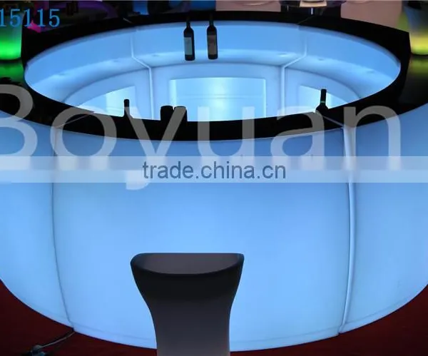 Inside Golden Carving Pattern Design Solid Surface, Man-made Plastic Led Bar Table photo-3