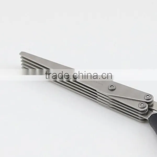 Red And Black Soft Handle Five Blades Scissors Kitchen Shears Best For Kitchen Garden photo-3