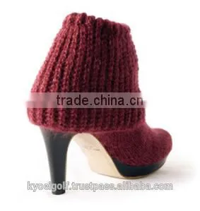 Knit Boots Silk Mohair Short Boots photo-4