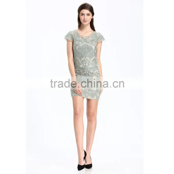 2017 Latest Design Photo For Lady Midi Embroidered Dress photo-4