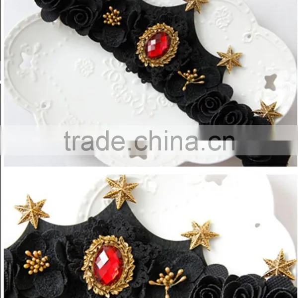 Queen Style Hair Bands for Women Elastic Crown Hair Accessories Girls Lace Wedding Hair Hoop photo-5