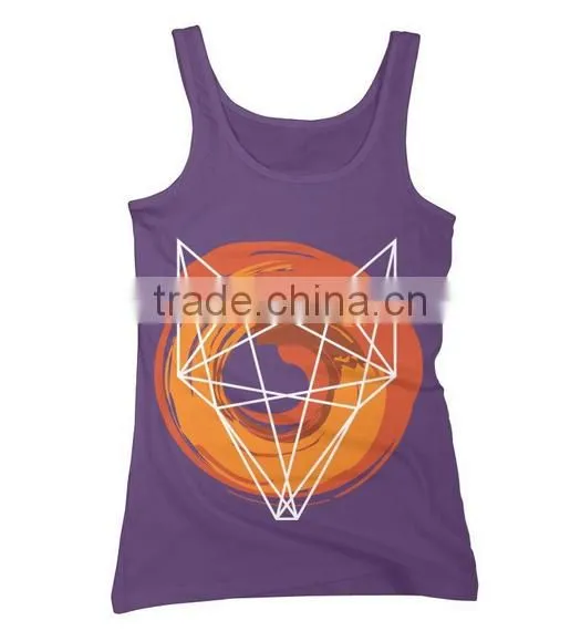China Wholesale Custom Printing 100 Cotton Bulk Ladies Sports Tank Top photo-3