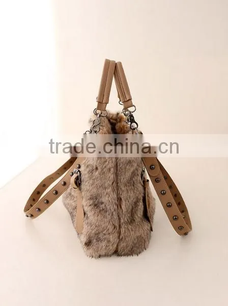 Fashion Simple Casual Style Solid Fur Chain Women Handbags photo-5
