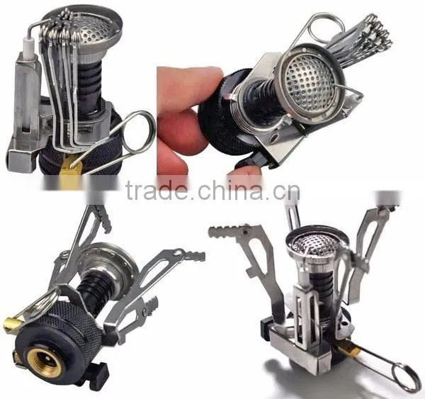 Mini Portable Collapsible Ultralight Backpacking Canister Outdoor Camp Stove Butane Propane Burner for Gas Canisters With Piezo photo-3