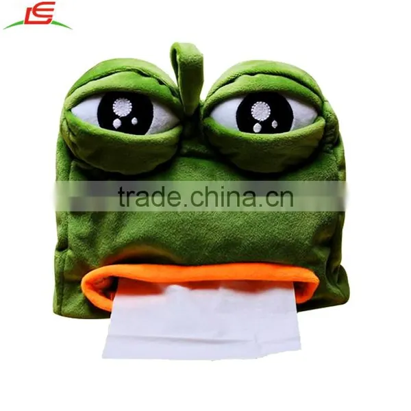 Creative sad frog pumping carton soft plush cartoon tissue box