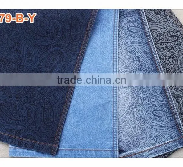 A379-B-Y Printed Denim Fabric for All Kinds of Jeans photo-2