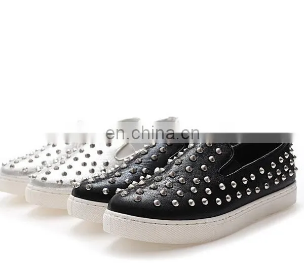 Wholesale Women Slip on Loafer Shoes Flat Casual Shoes With Rivet photo-3