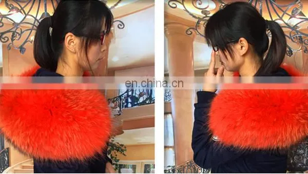 Factory Wholesle 100% Real Raccoon Fur Collar photo-6