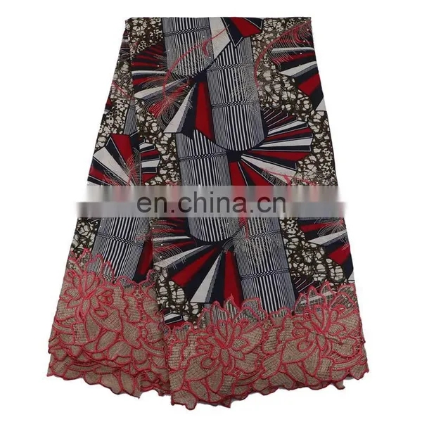 For Nigerian Cotton Lace Trim Super Wax Hollandais Lace Fabric Wax Print Fabric African L170727002 photo-3