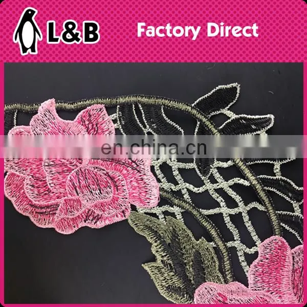 B-014 Bridal Front Piece Collars Sewing on Neckline Lace Applique for Garment Lace Applique Embroidery Designs photo-3