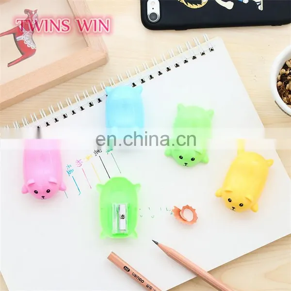2018 Cute Korean Stationery Candy Color Bear Plastic Pencil Sharpener for School Students Kids Manual Pencil Sharpener photo-4