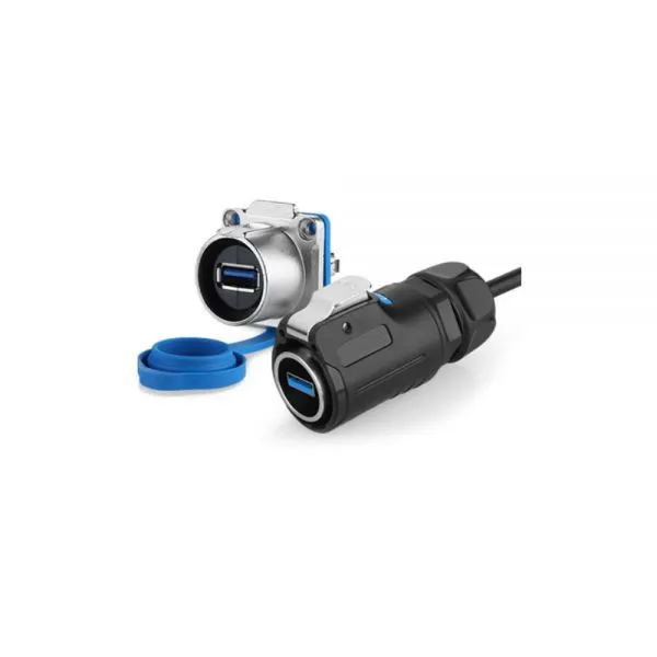 IP67 Waterproof Fireproof Circular USB Connector With USB Port Data Connector for Data Transmission Equipment
