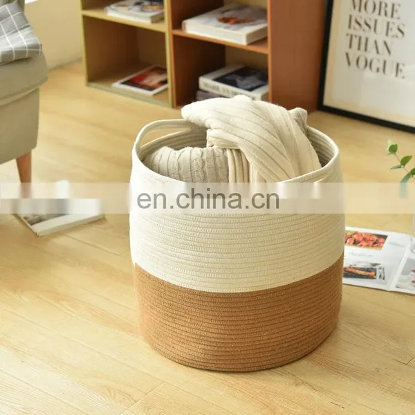 2020 Hot Selling New Cotton Storage Basket Organizer Basket Cloth Storage Woven Storage Basket photo-3