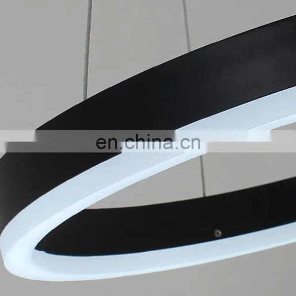 Restaurant Chandelier Three Head Simple Modern Restaurant Lamp Creative Art LED Strip Dining Room Lamp Black Table Lamp photo-4