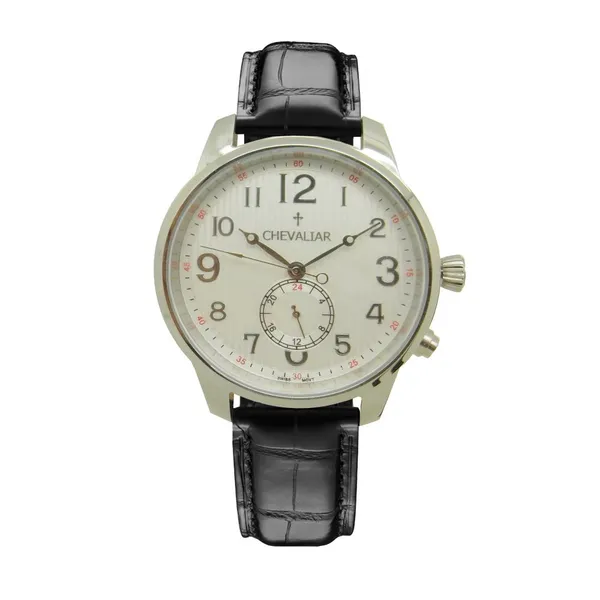 Stainless Steel Case Fashion Man Watch Genuine Leather Dual Time Quartz Watch photo-2