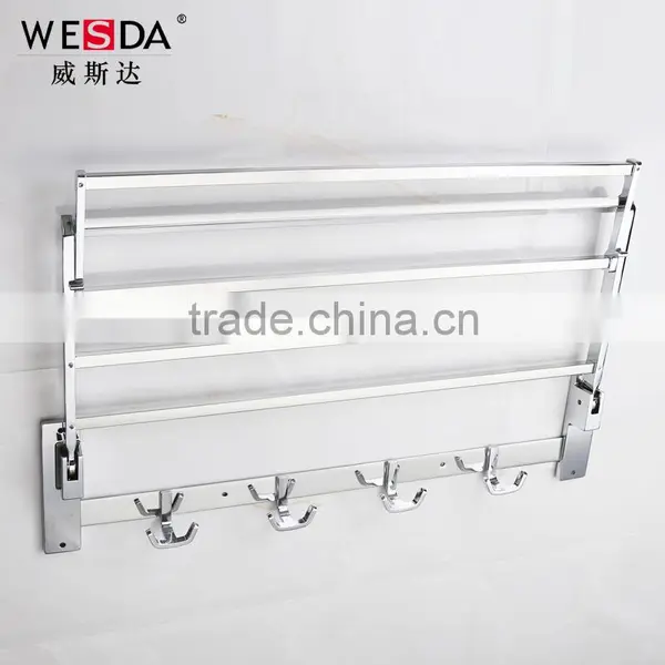 Wesda Stainless Steel Bathroom Wall Towel Shelf With Hooks A160 photo-3