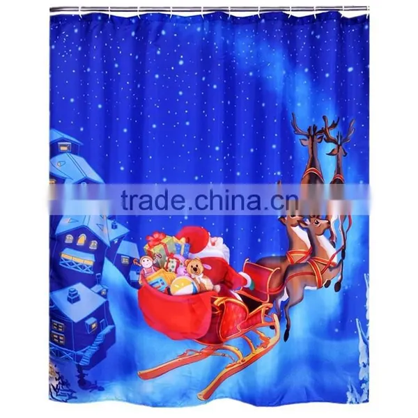 Christmas Series Design Digital Printing Shower Curtain photo-3