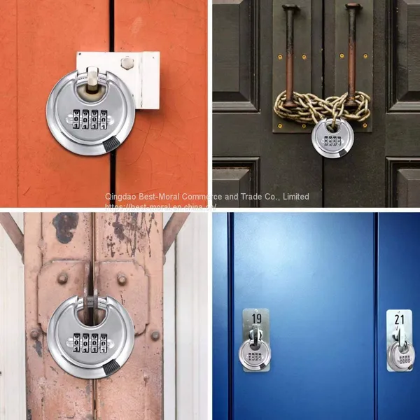 Outdoor 4 Digit Heavy Duty Round Combination Disc Padlock With Hardened Steel Shackle photo-5