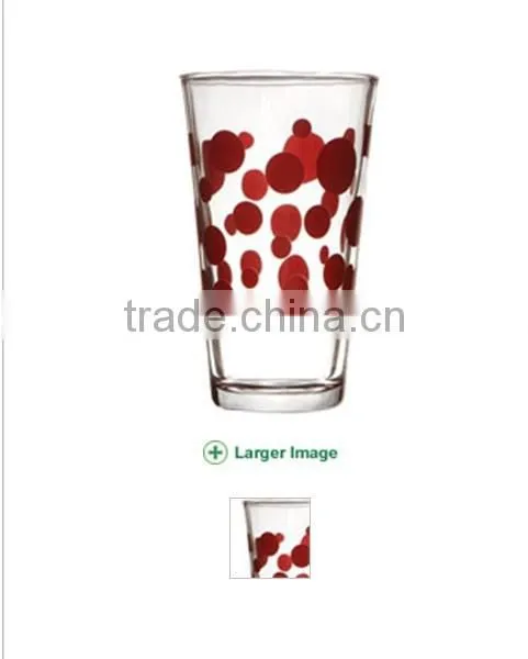 16oz Printing Red Dot Pint Glass Cup
