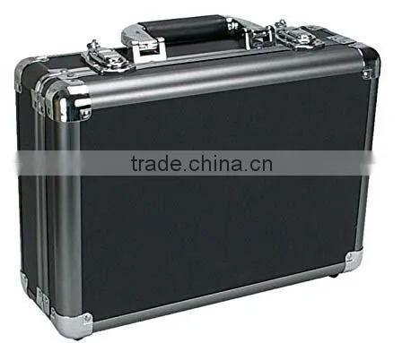 Small Black Aluminum Locking Storage Box, Carrying Case,Aluminum Pencil Case photo-2