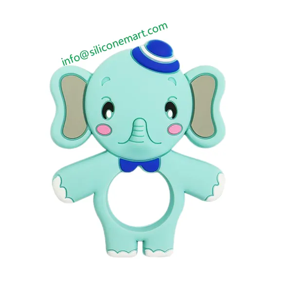 Wholesale Elephant Shape Animal Food Grade Silicone Teethers for Babies Baby Chew Toy Teether From Shenzhen Siliconemart Tech Co.,Ltd. photo-2