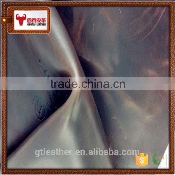Oil Pull up Leather Two Tone Leather for Shoes Handbags photo-3