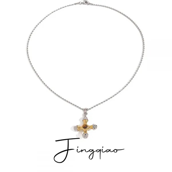 Custom Green Rhinestone Stainless Steel Necklace - 18K Gold Plated Fashion Jewelry photo-5