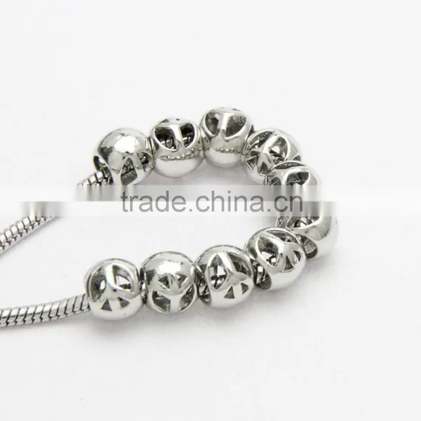 Round Hollow Large Hole Metal Beads, DIY Zinc Alloy Necklace & Bracelets Beads Accessories photo-5