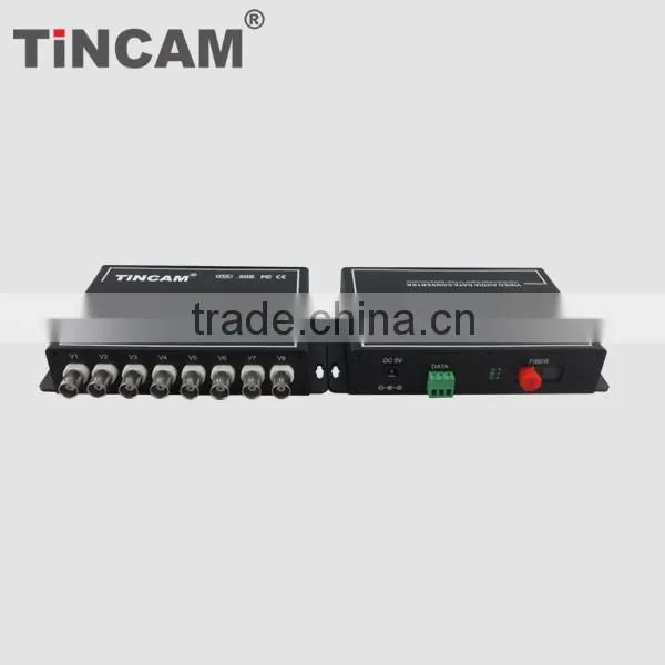 8 Channel Fiber CCTV Video Multiplexer Converter
