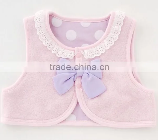 Japanese Wholesale Products High Quality Cute Ribbon Baby Winter Clothes Vest for Girl Kids Wear Toddler Clothing Children photo-3