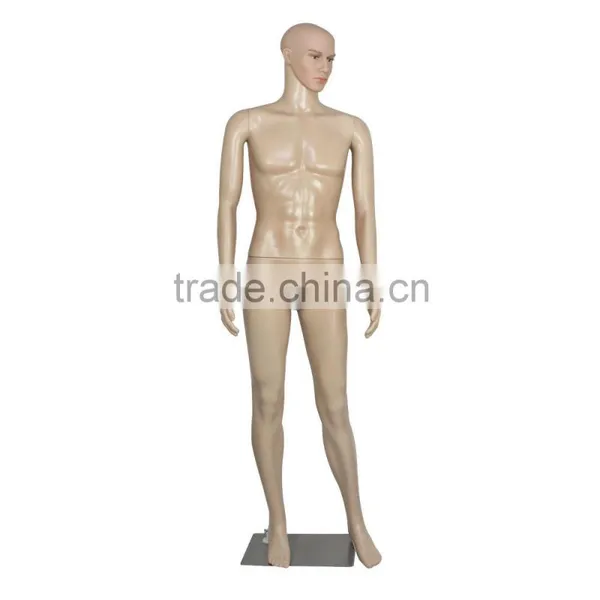 Plastic Male Full Body Realistic Mannequin Metal Base Head Turns Display photo-4