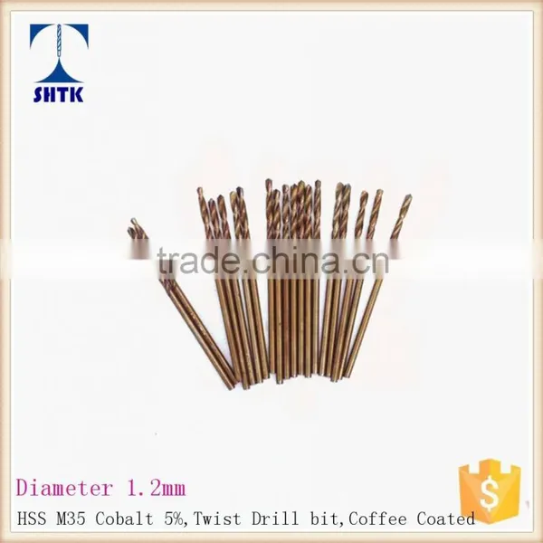 Drill Bit, HSS M35 Cobalt Drill Fully Ground Twist Drill Bit,Dia 1.2mm photo-2