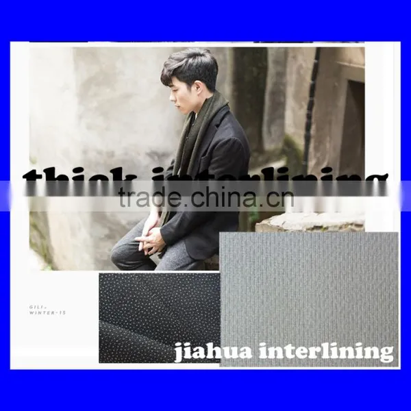 Medium Thickness Plain/Twill Woven Fusible Interlining Fabric Suit Woolen Coat Interlining