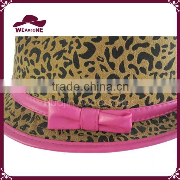 Unisex Fedora Short Brim Leopard Pattern Printed Hat photo-5