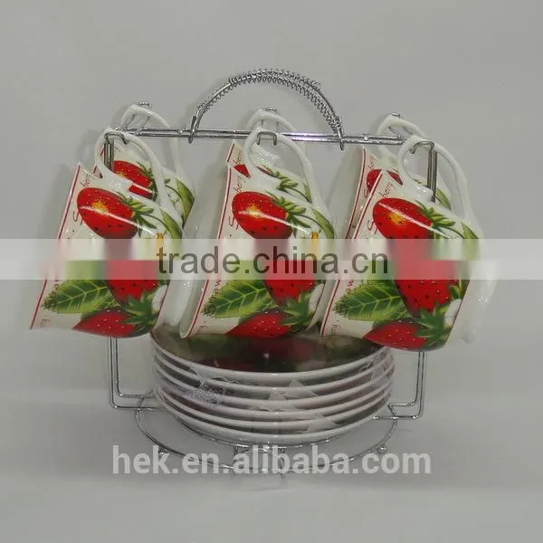 Flower Design Cup and Saucer Set photo-2
