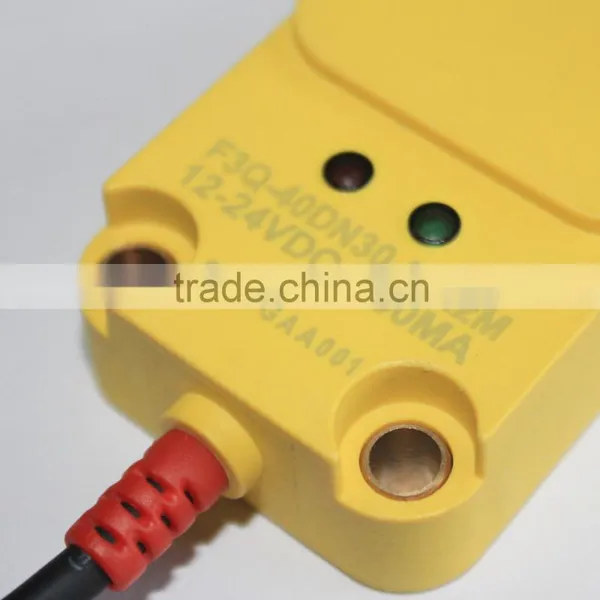 F3Q Series 40*40mm, 30mm Long Sensing Range Top Sensing Inductive Proximity Sensor, With Red Protected Tube. photo-5