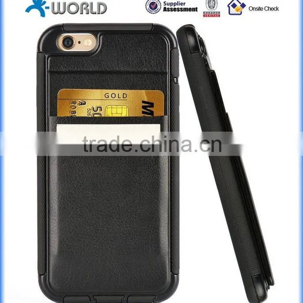 PU Leather Skin TPU Case for IPhone 6S/6 Plus With Card Slot and Stand photo-2