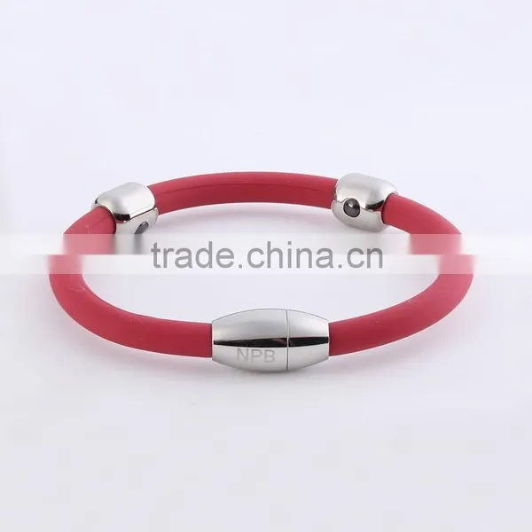 Noproblem P095 FDA Tourmaline Magnetic Germanium Jewelry Power Scalar Energy Health Cool Silicone Bracelet photo-2
