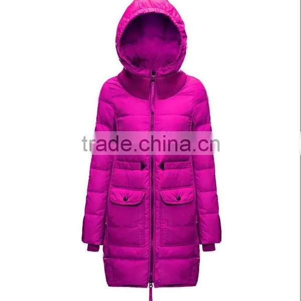 Womens Warm Mid-thigh Long Duck Down Coat Jacket, Custom Fishtail Winter Parka Women photo-6