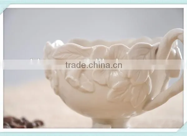 200ml European-style Coffee Mug With Relief Flower Design photo-3