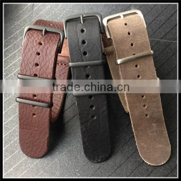 Flat 1 Piece Real Custom Leather Watch Straps and Watch Bands photo-5