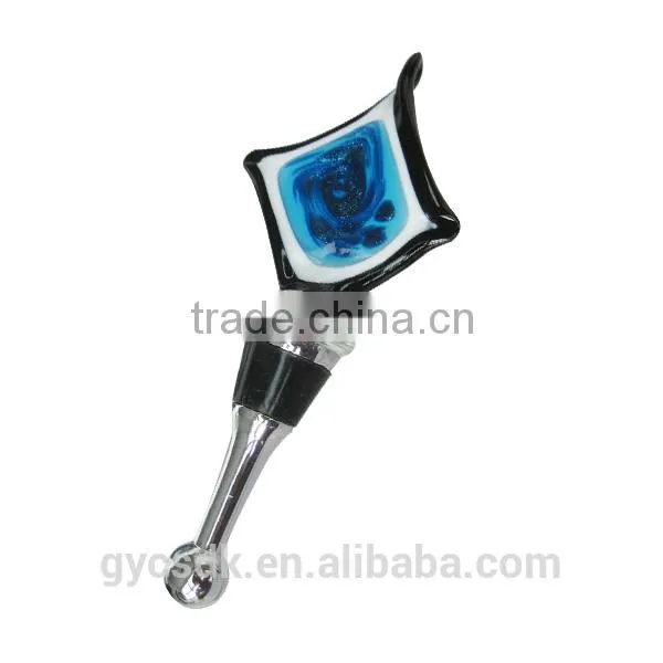 Rhombus Murano Glass Colorful Lamp-working Wine Bottle Stopper for Gifts photo-2
